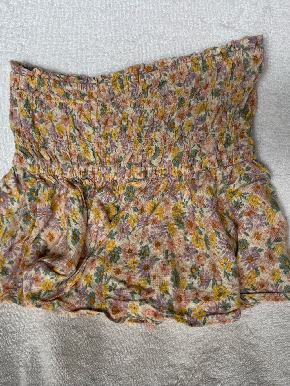 American Eagle Women’s XS Floral Smocked Strapless Tube Crop Top